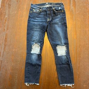 2 pairs distressed skinny jeans